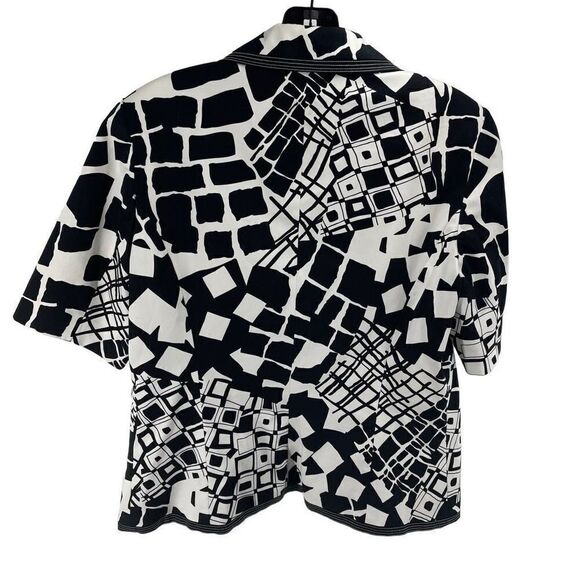 NYGARD Collection Women's Cotton Fully Lined Jacket Blazer Black and White Small - Picture 11 of 12